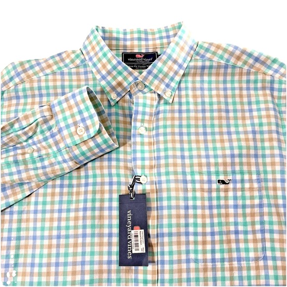 Vineyard Vines Other - Vineyard Vines Slim Fit Tucker Shirt Mens XL Button Down Green Gingham Preppy